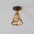 Velimo Amber Glass Flush-Mount Ceiling Light