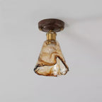 Velimo Amber Glass Flush-Mount Ceiling Light