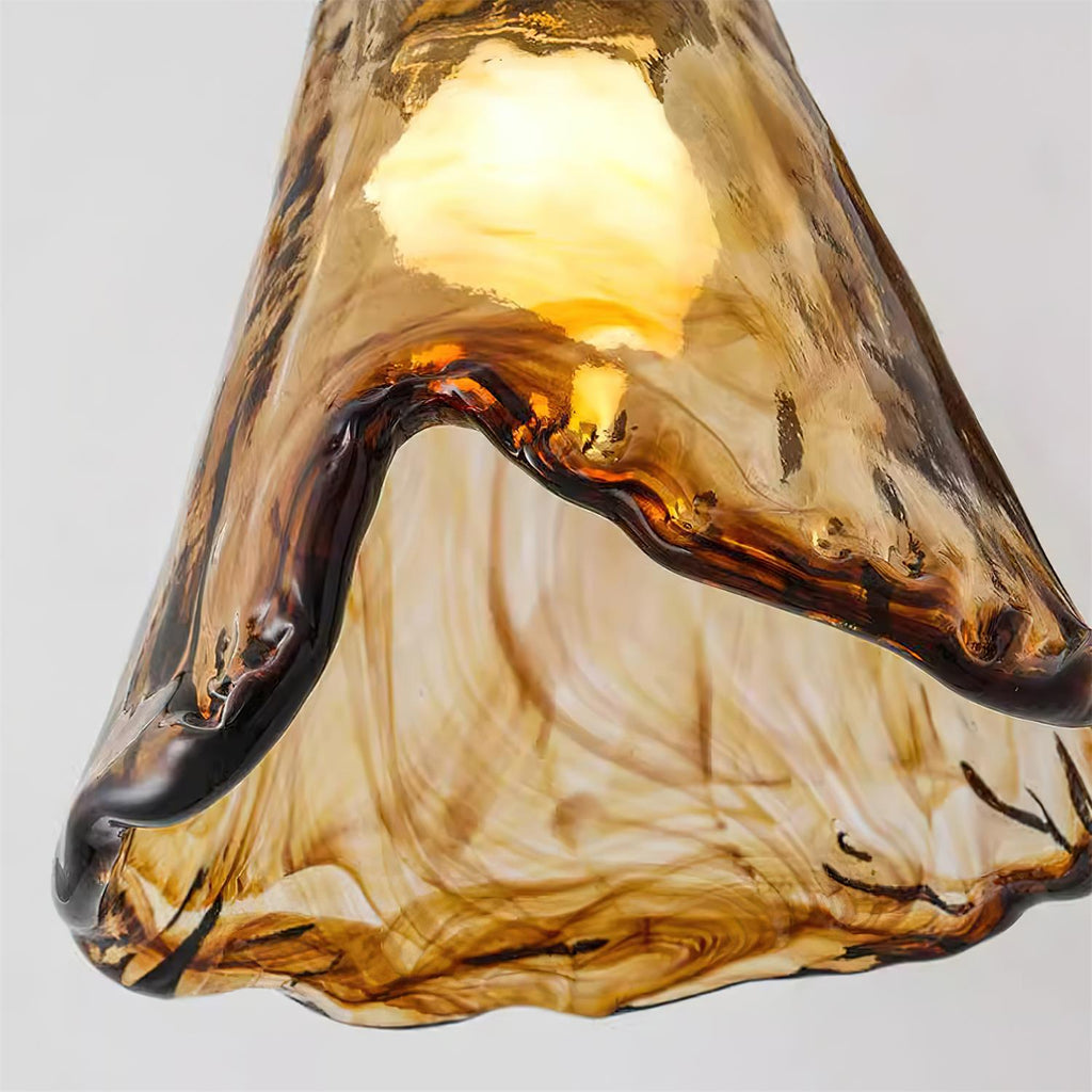 Velimo Amber Glass Flush-Mount Ceiling Light