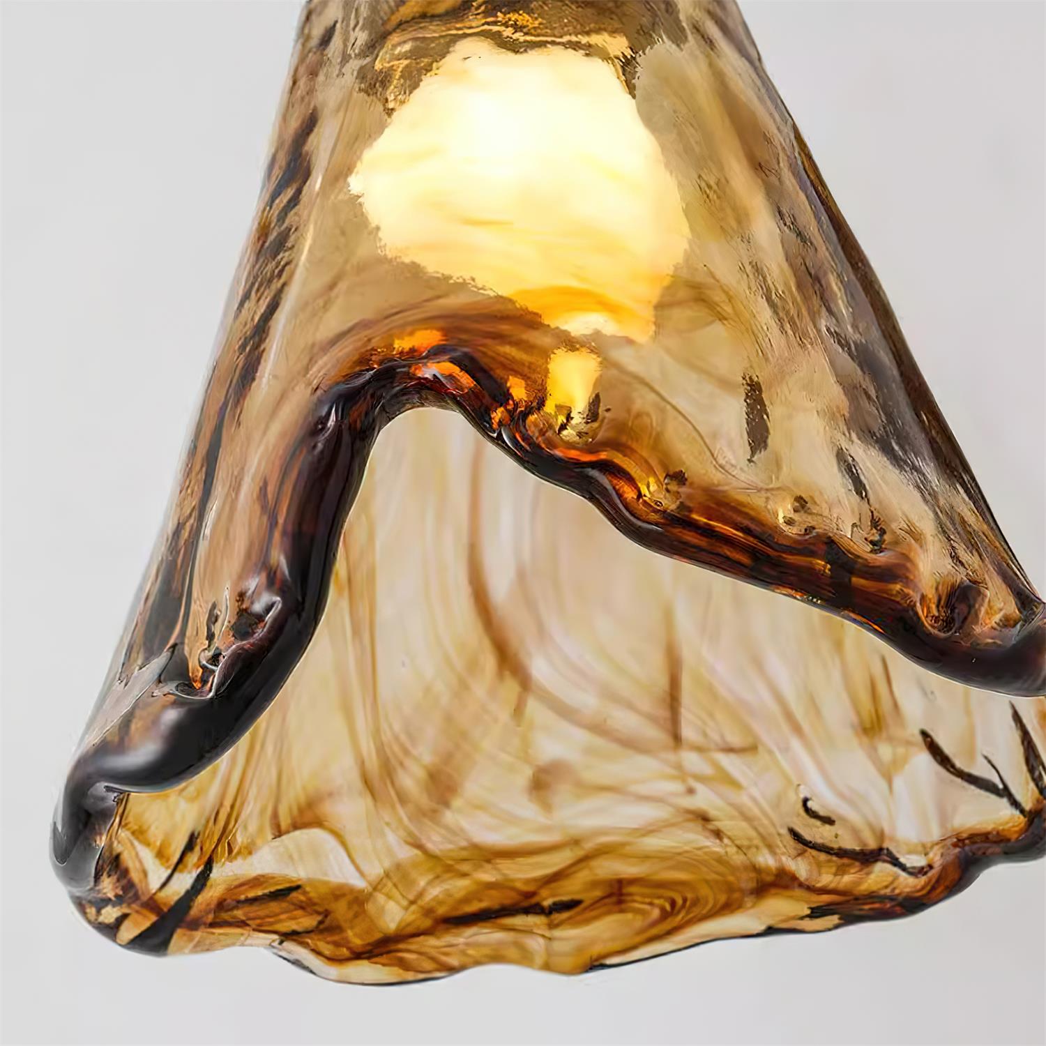 Velimo Amber Glass Flush-Mount Ceiling Light