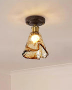 Velimo Amber Glass Flush-Mount Ceiling Light
