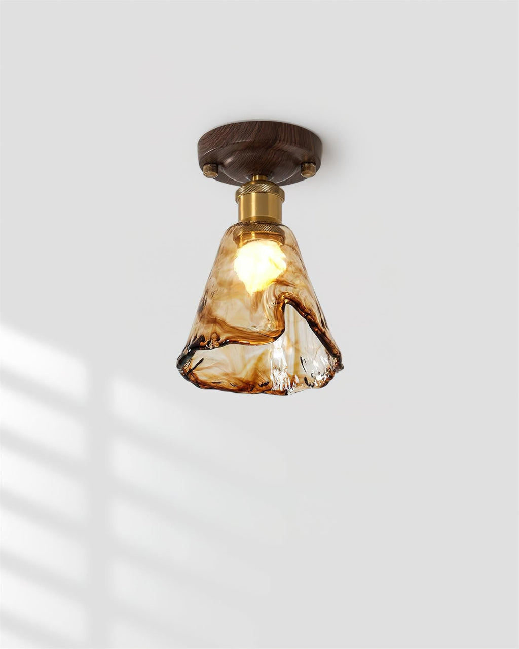 Velimo Amber Glass Flush-Mount Ceiling Light