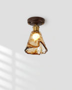 Velimo Amber Glass Flush-Mount Ceiling Light