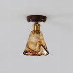 Velimo Amber Glass Flush-Mount Ceiling Light