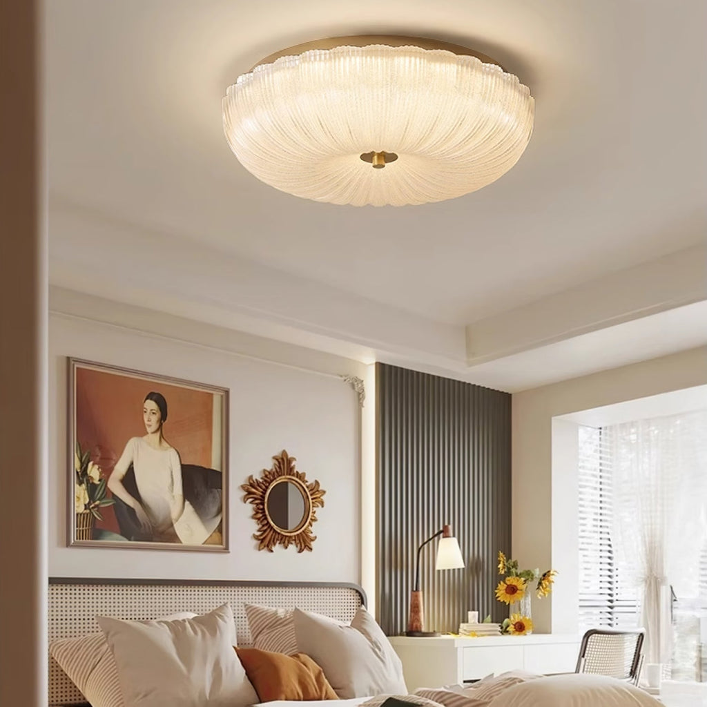 Halo Rippled Glass Ceiling Light
