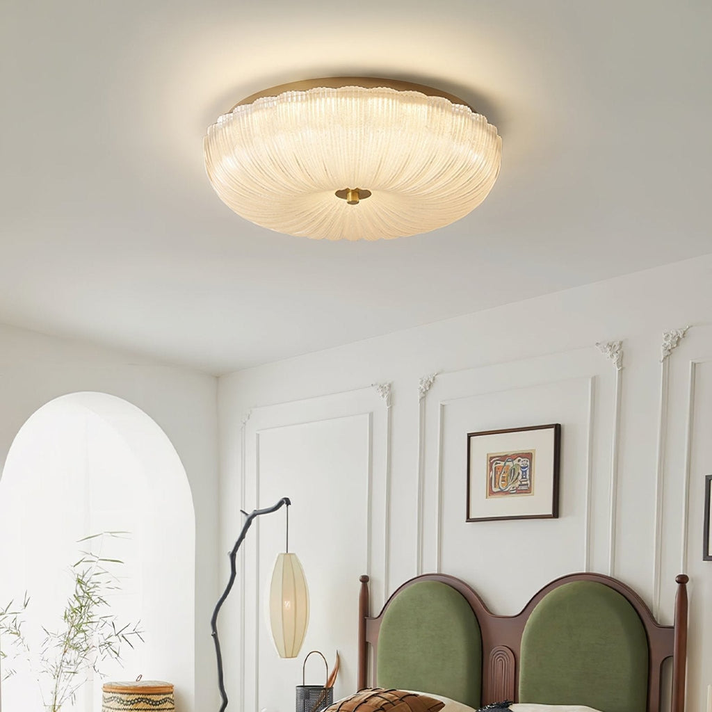 Halo Rippled Glass Ceiling Light