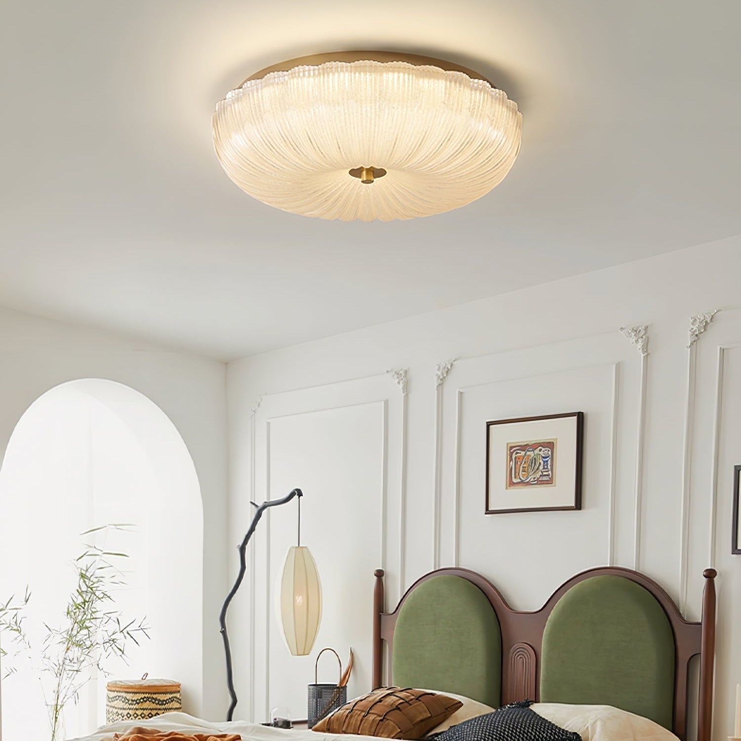 Halo Rippled Glass Ceiling Light