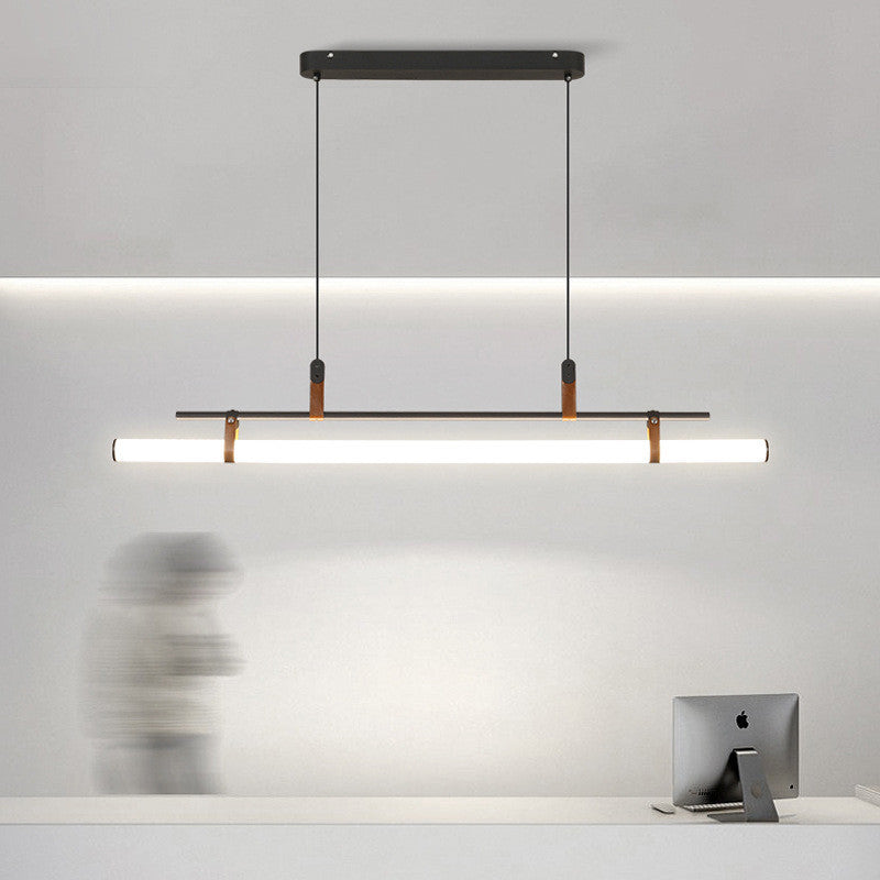 Inari Modern Linear Metal Pendant Light in Black and Gold