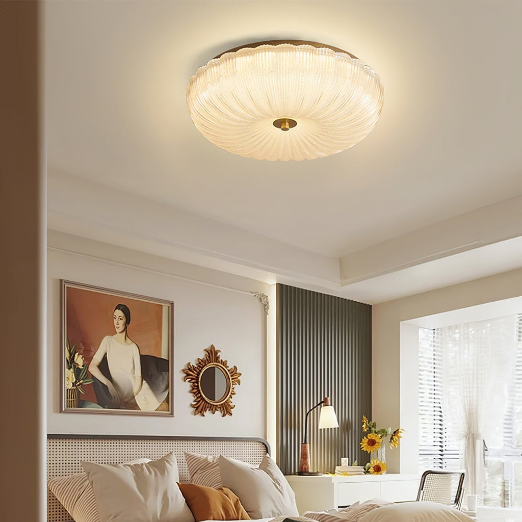 Halo Rippled Glass Ceiling Light