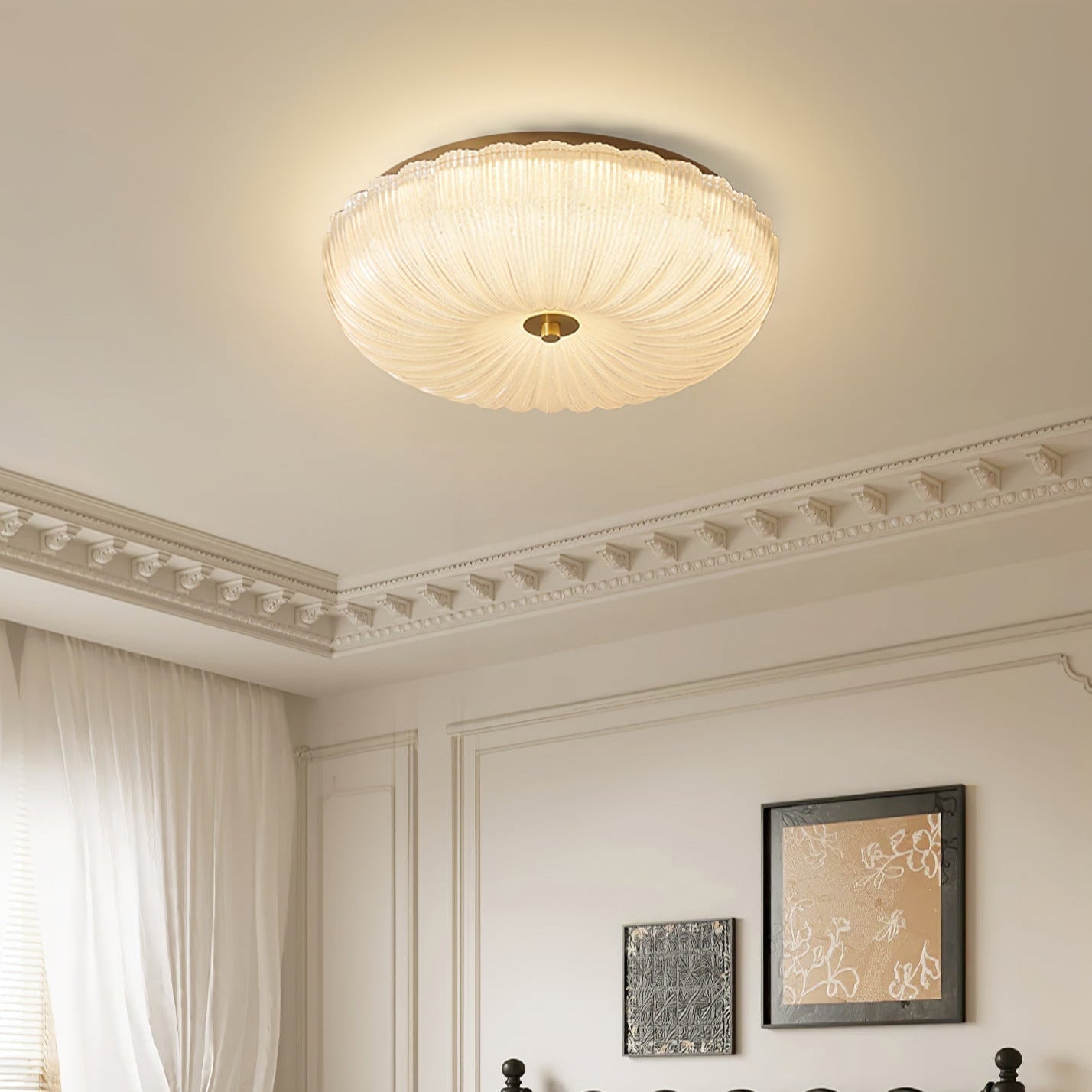 Halo Rippled Glass Ceiling Light