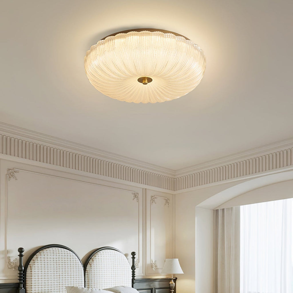 Halo Rippled Glass Ceiling Light