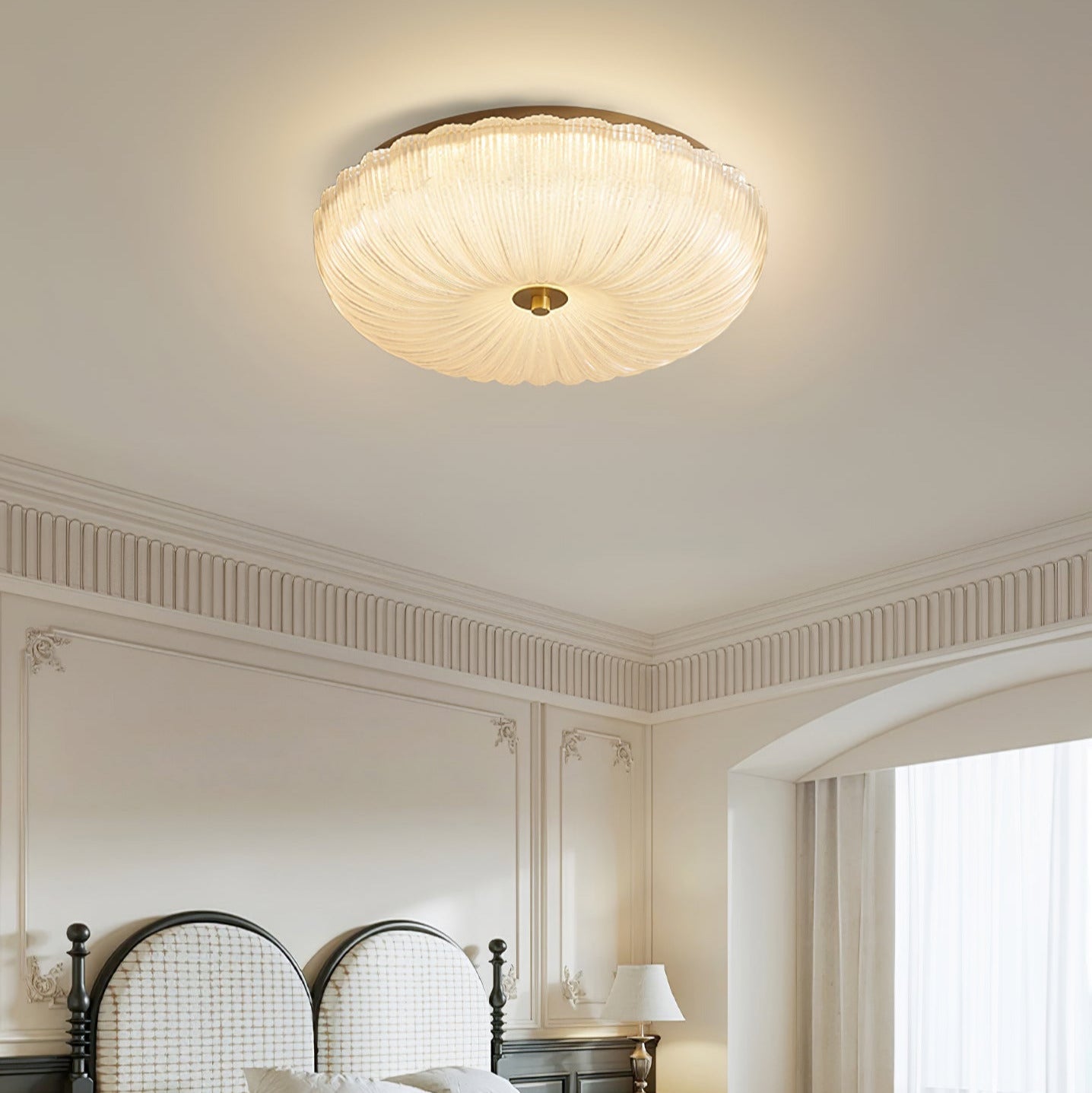Halo Rippled Glass Ceiling Light