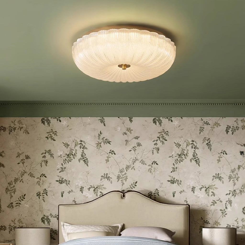 Halo Rippled Glass Ceiling Light