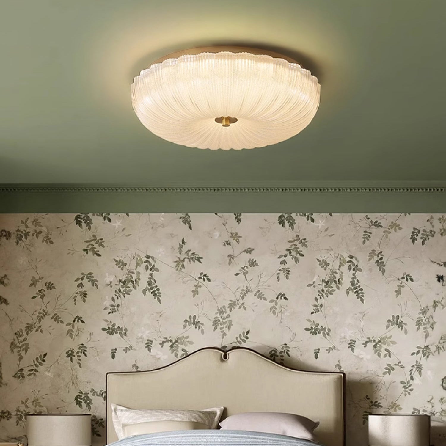 Halo Rippled Glass Ceiling Light