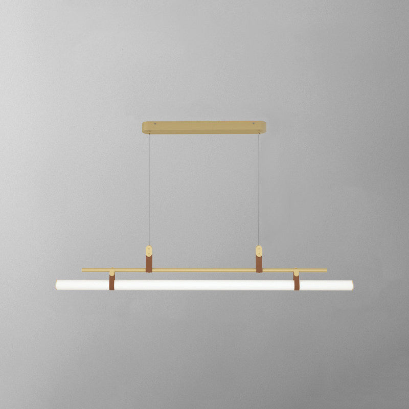 Inari Modern Linear Metal Pendant Light in Black and Gold
