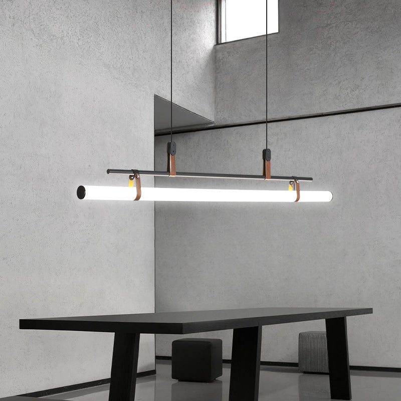 Inari Modern Linear Metal Pendant Light in Black and Gold