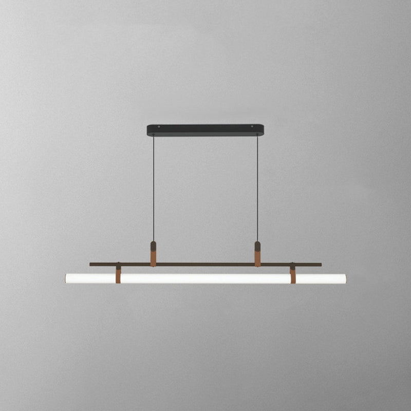 Inari Modern Linear Metal Pendant Light in Black and Gold