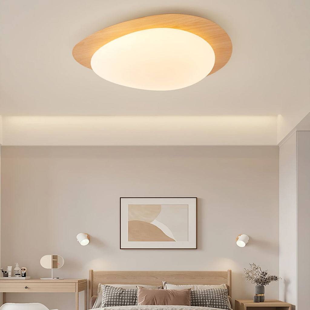 Quisti Pebble Ceiling Light in Walnut