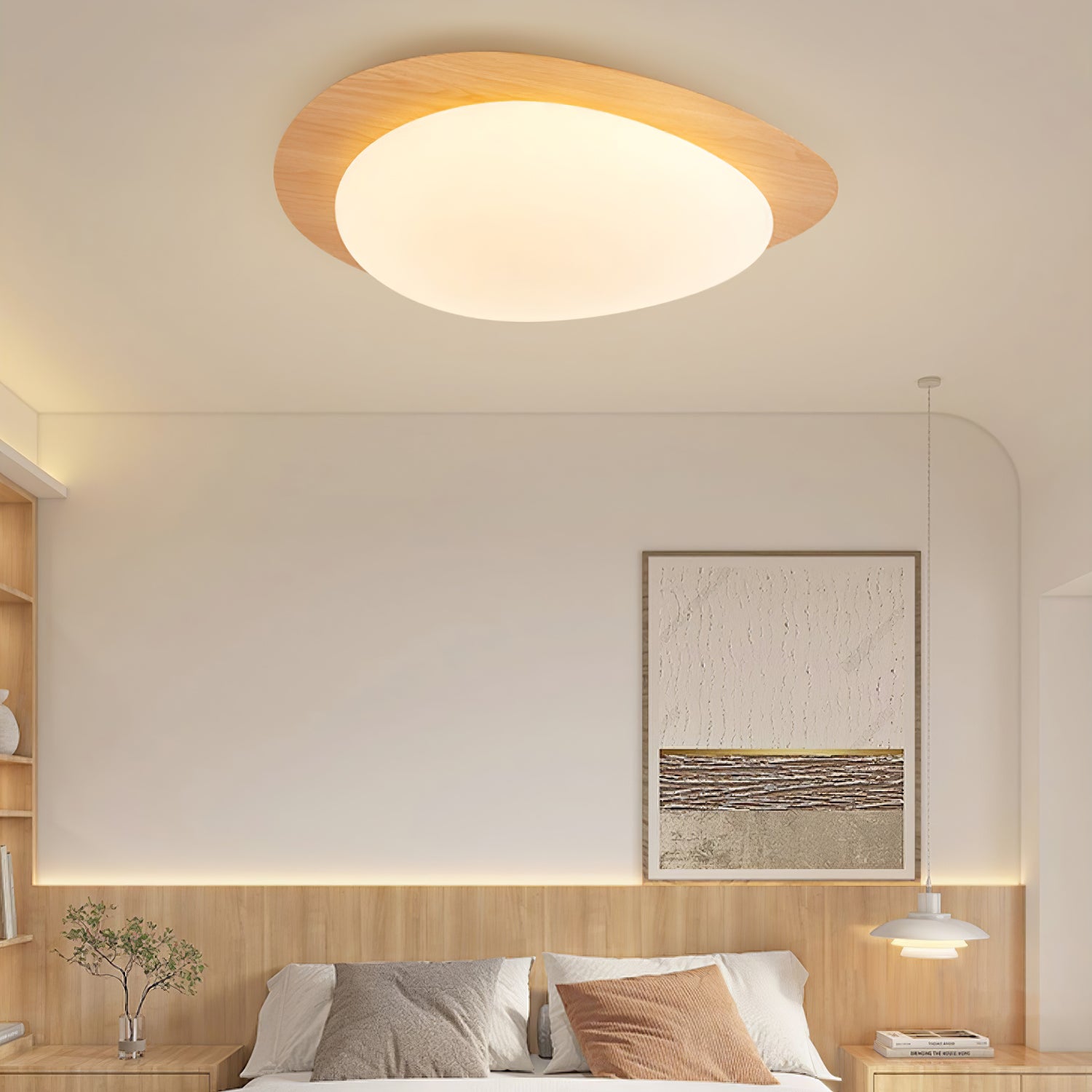 Quisti Pebble Ceiling Light in Walnut