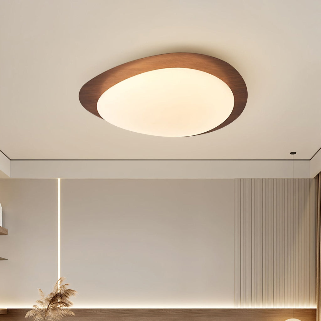 Quisti Pebble Ceiling Light in Walnut