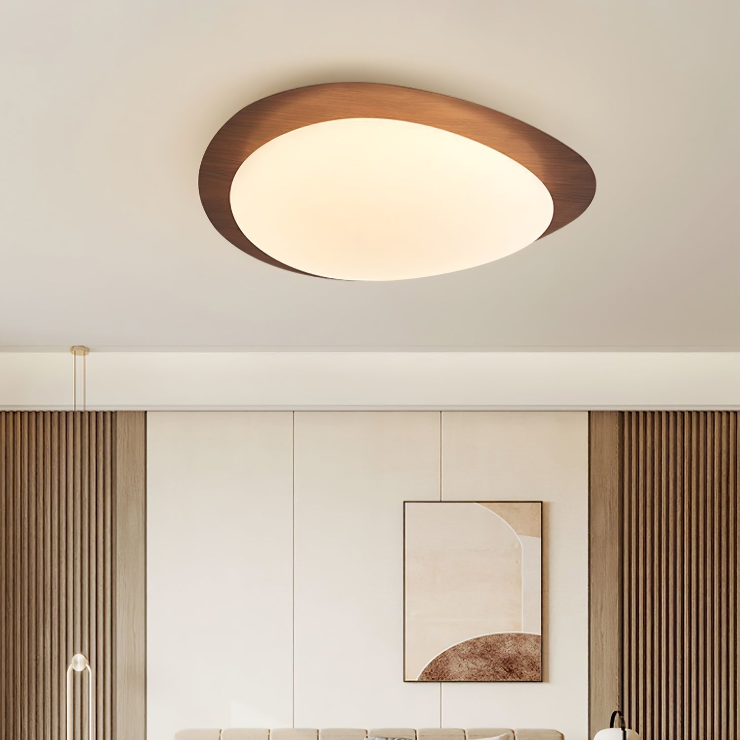 Quisti Pebble Ceiling Light in Walnut