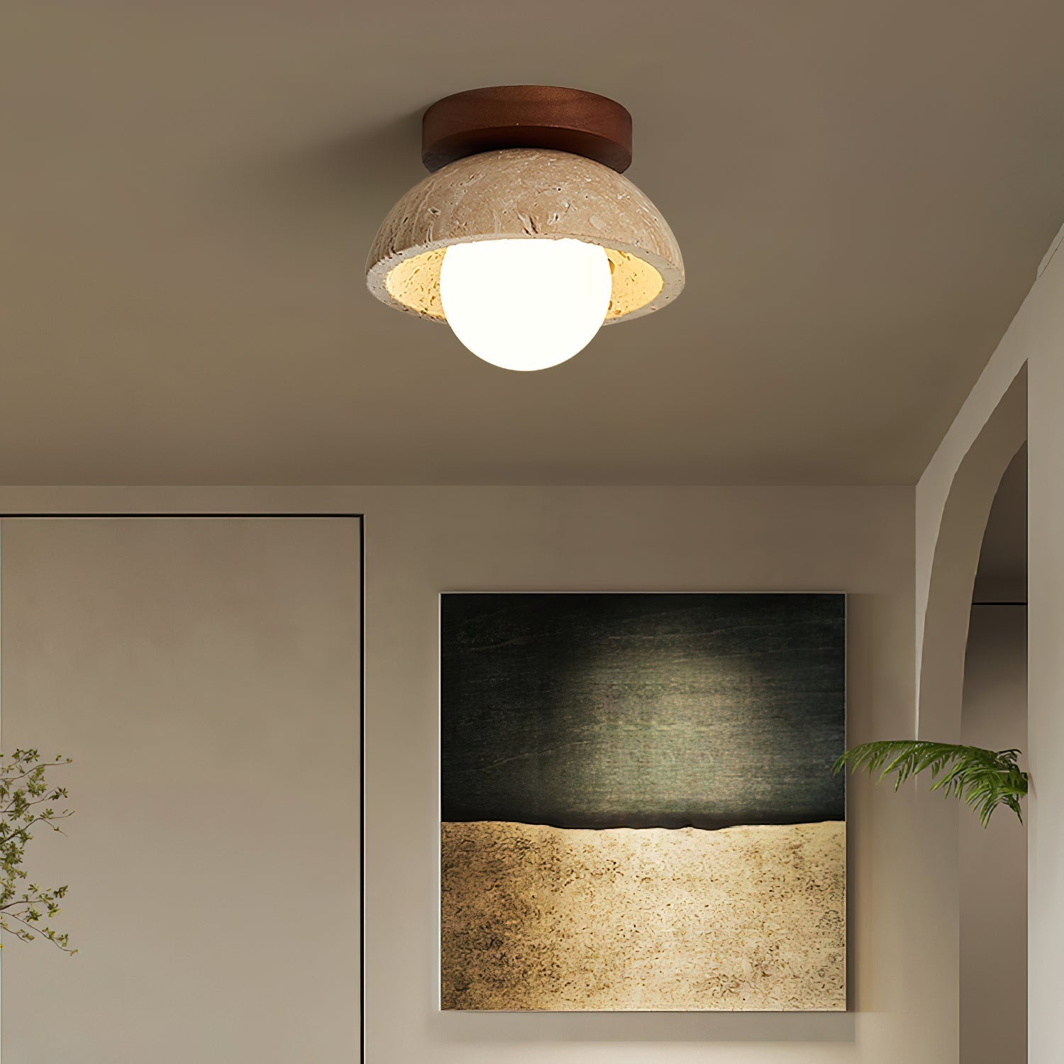 Mysa Travertine Minimalist Ceiling Light