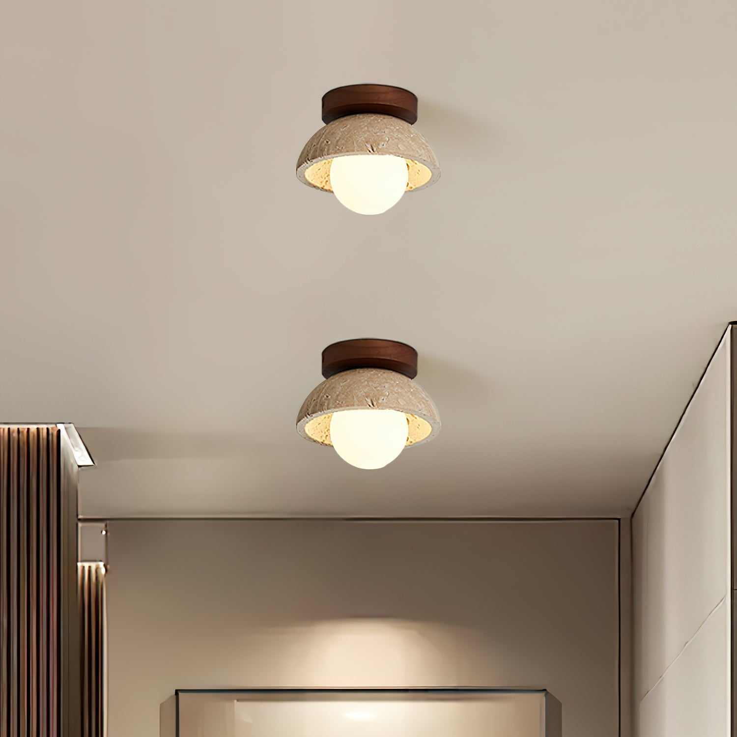 Mysa Travertine Minimalist Ceiling Light