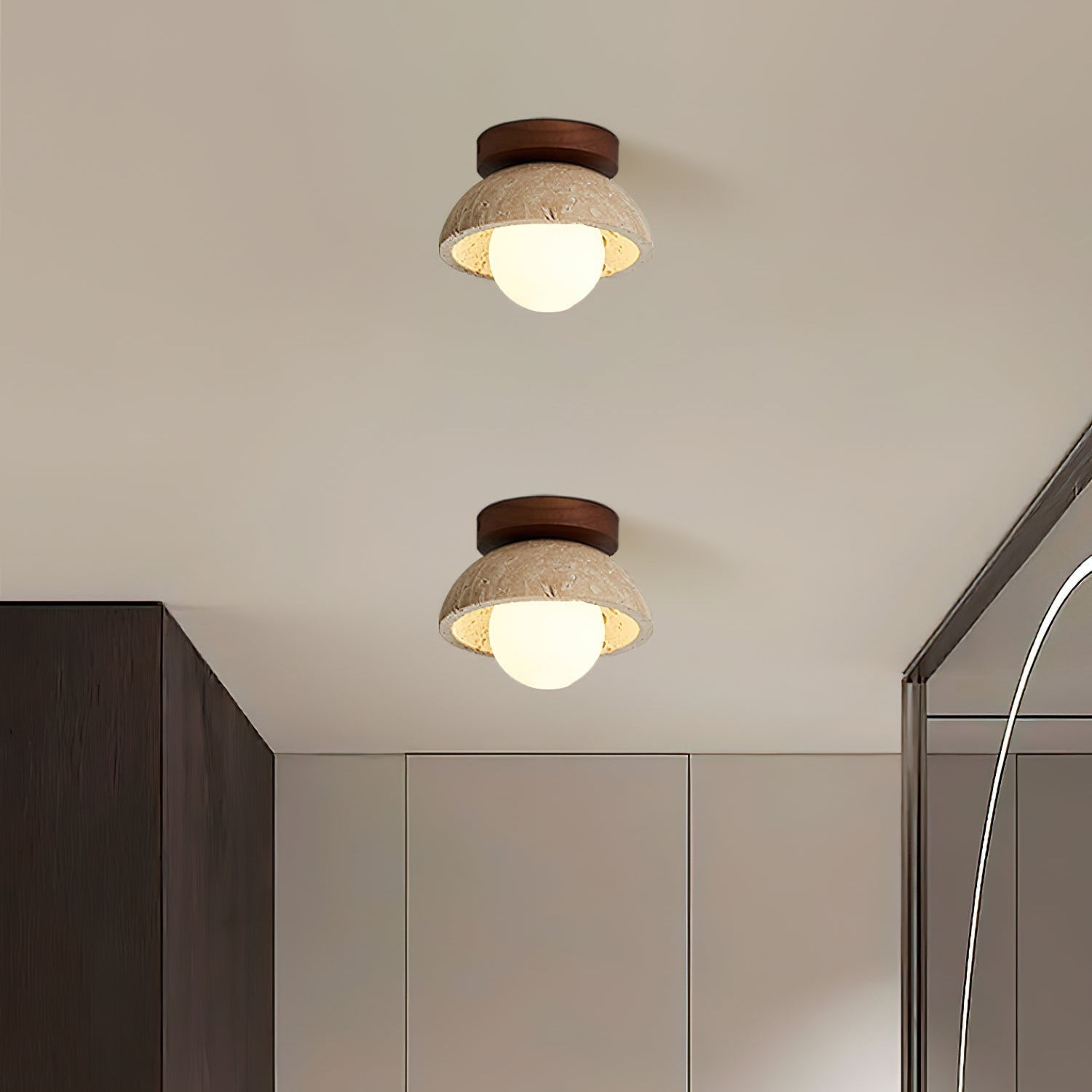 Mysa Travertine Minimalist Ceiling Light