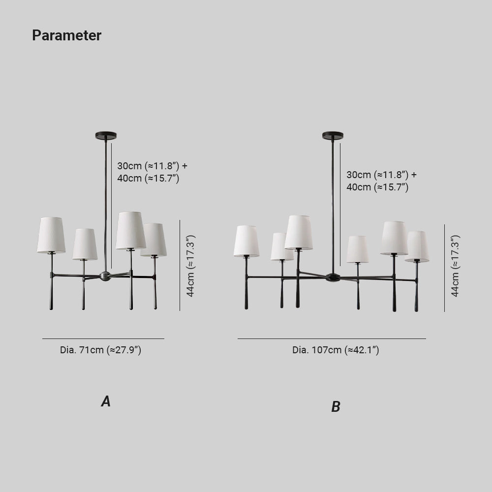 Valea Mid-Century 4- or 6-Light Chandelier