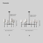 Valea Mid-Century 4- or 6-Light Chandelier
