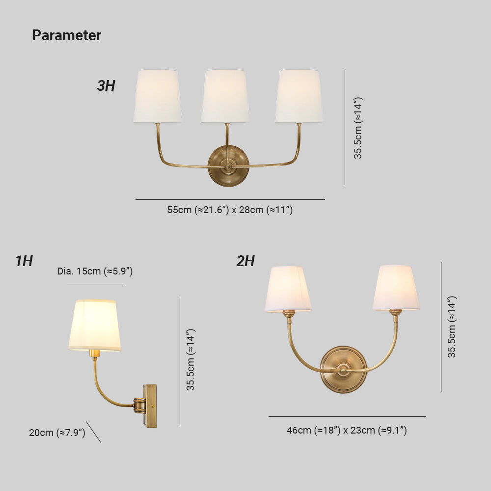 Victor Wall Lamp Black Bronze Fabric