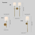 Theodore Brass Wall Lamp with Fabric Shade