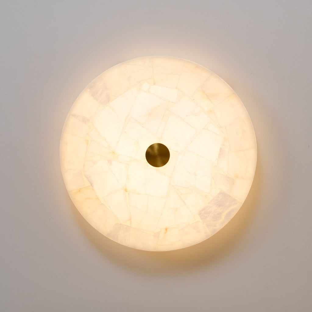Delya Round Alabaster Ceiling Light