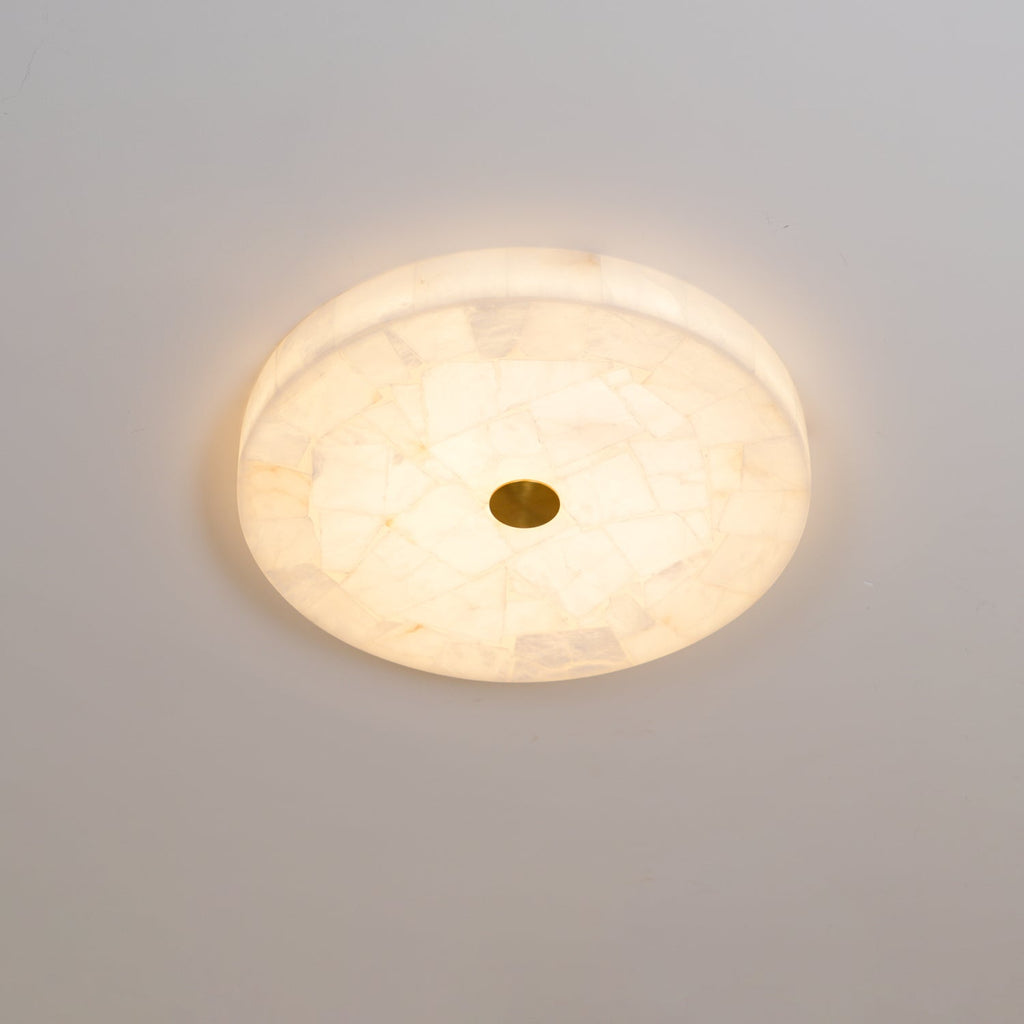 Delya Round Alabaster Ceiling Light