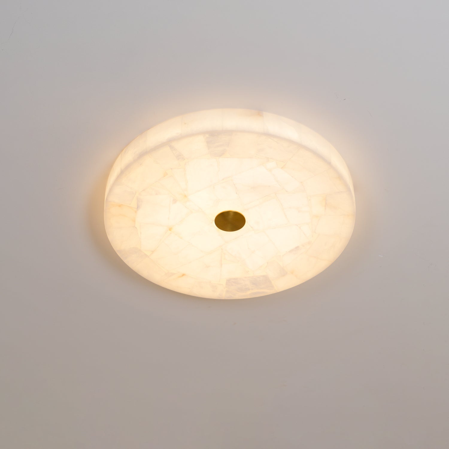 Delya Round Alabaster Ceiling Light