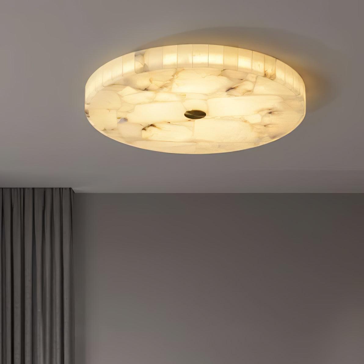 Delya Round Alabaster Ceiling Light
