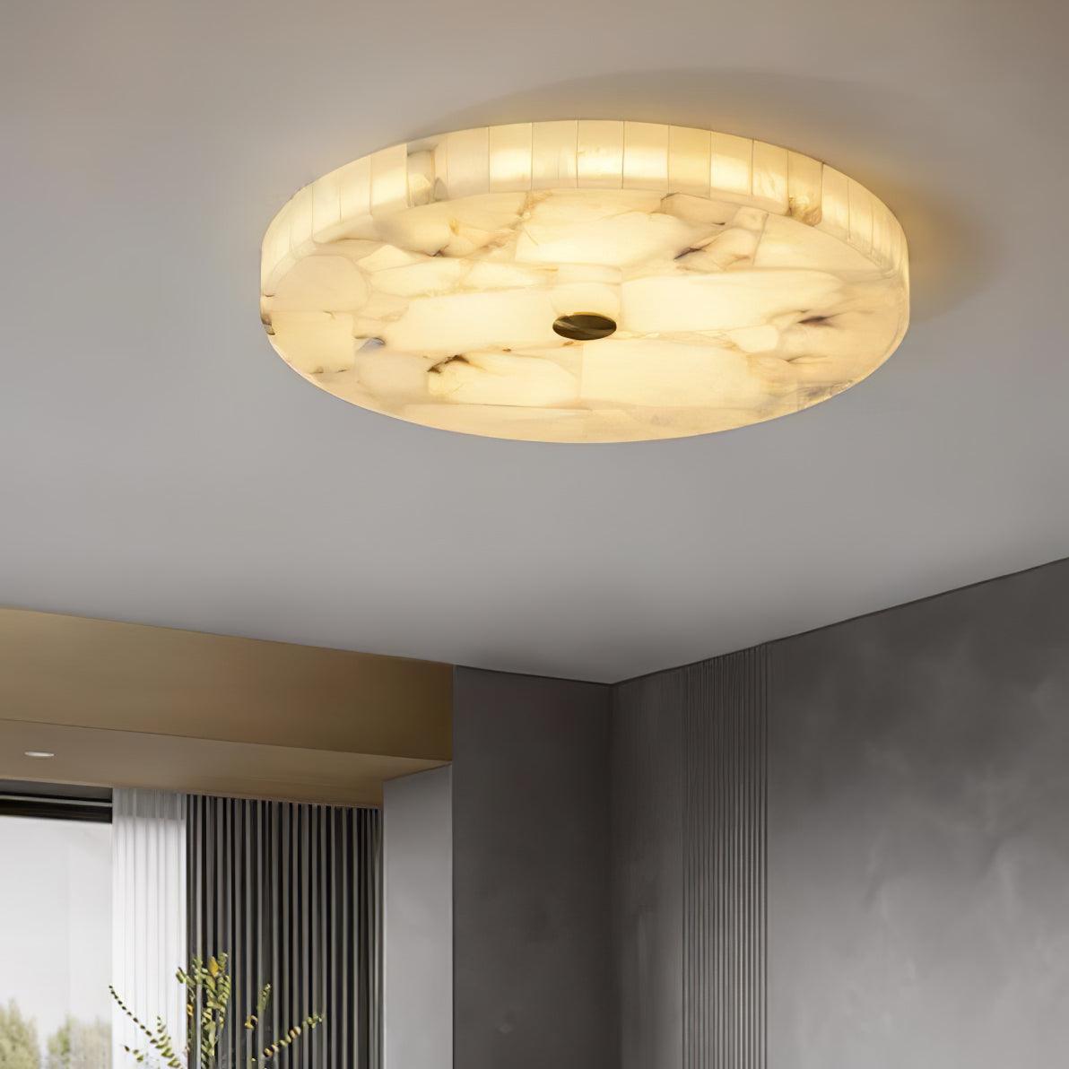 Delya Round Alabaster Ceiling Light