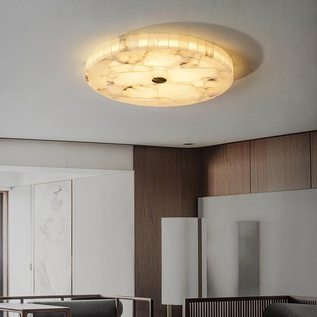 Delya Round Alabaster Ceiling Light