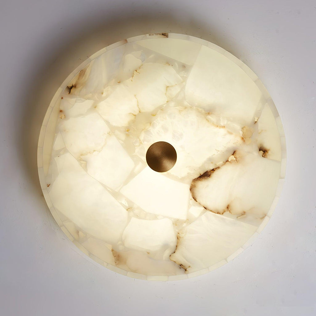 Delya Round Alabaster Ceiling Light