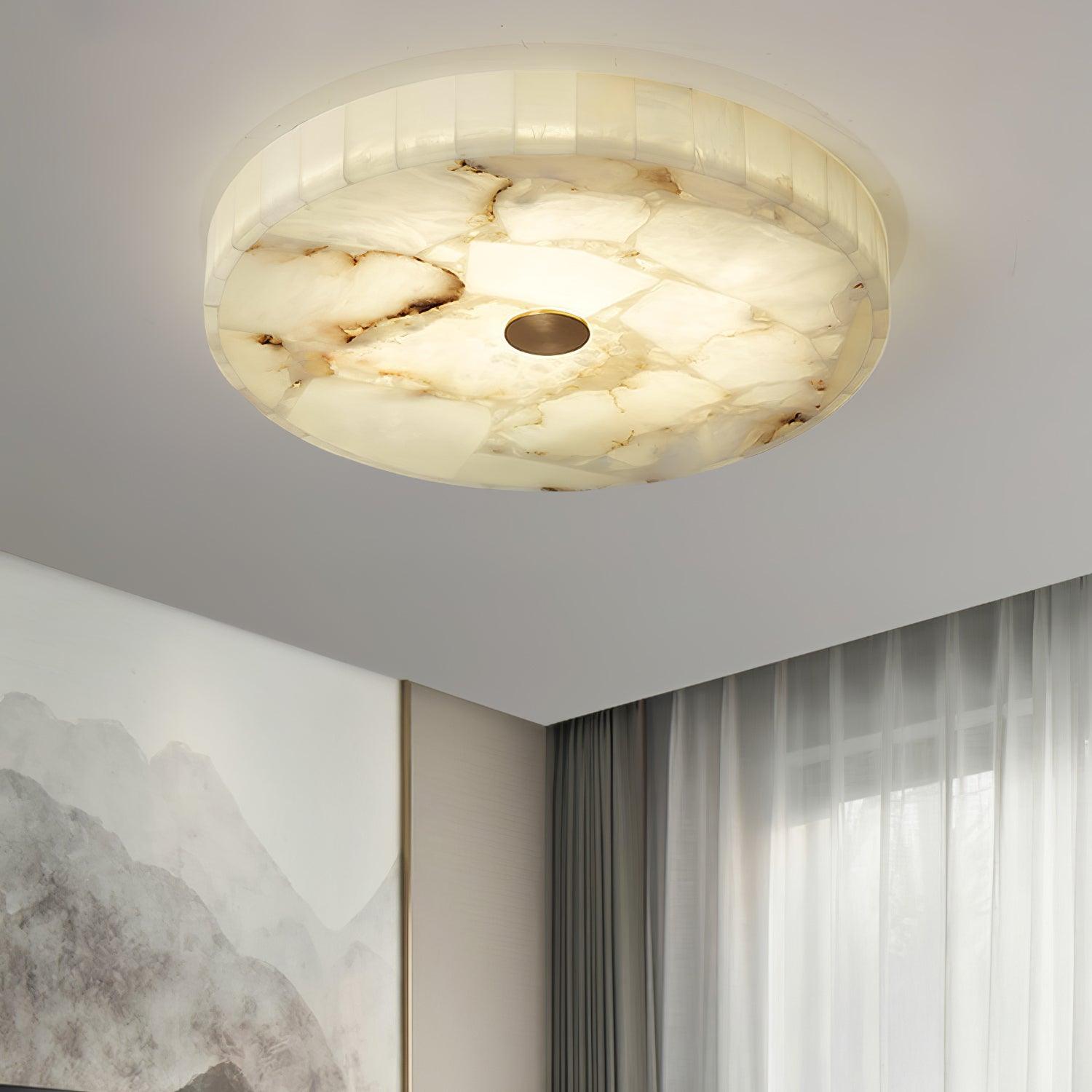 Delya Round Alabaster Ceiling Light
