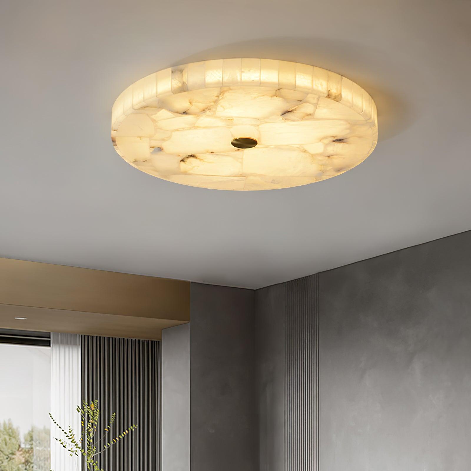 Delya Round Alabaster Ceiling Light