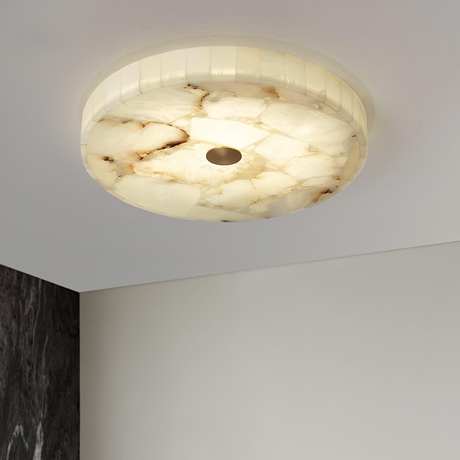 Delya Round Alabaster Ceiling Light
