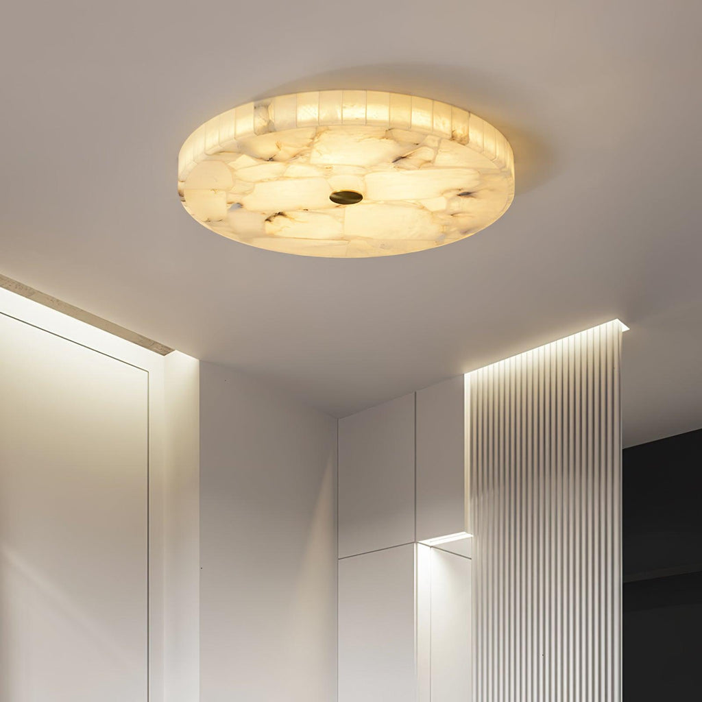 Delya Round Alabaster Ceiling Light
