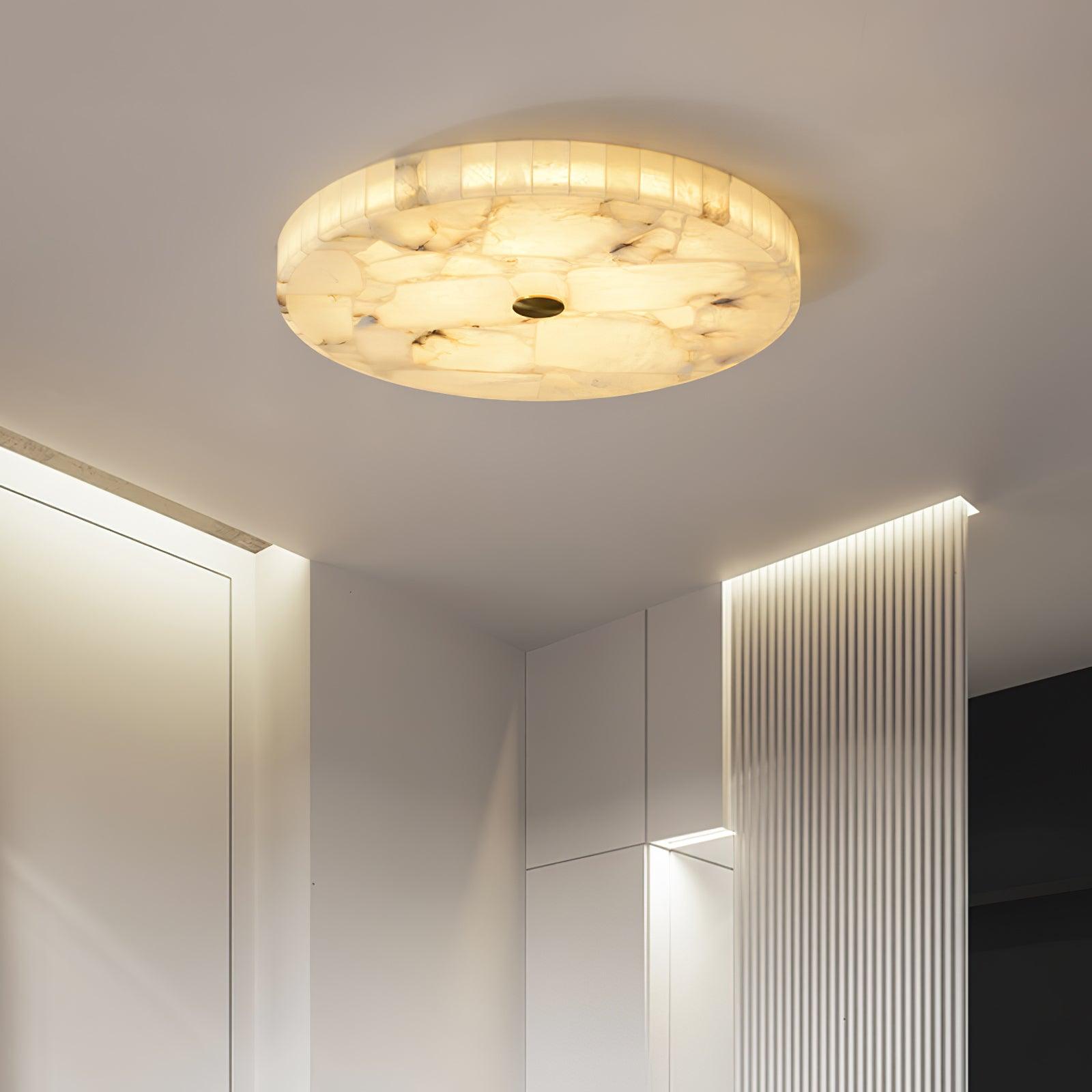 Delya Round Alabaster Ceiling Light