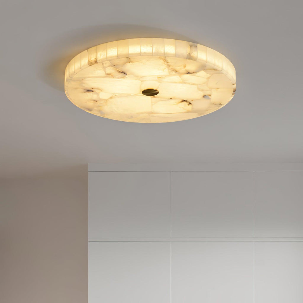 Delya Round Alabaster Ceiling Light