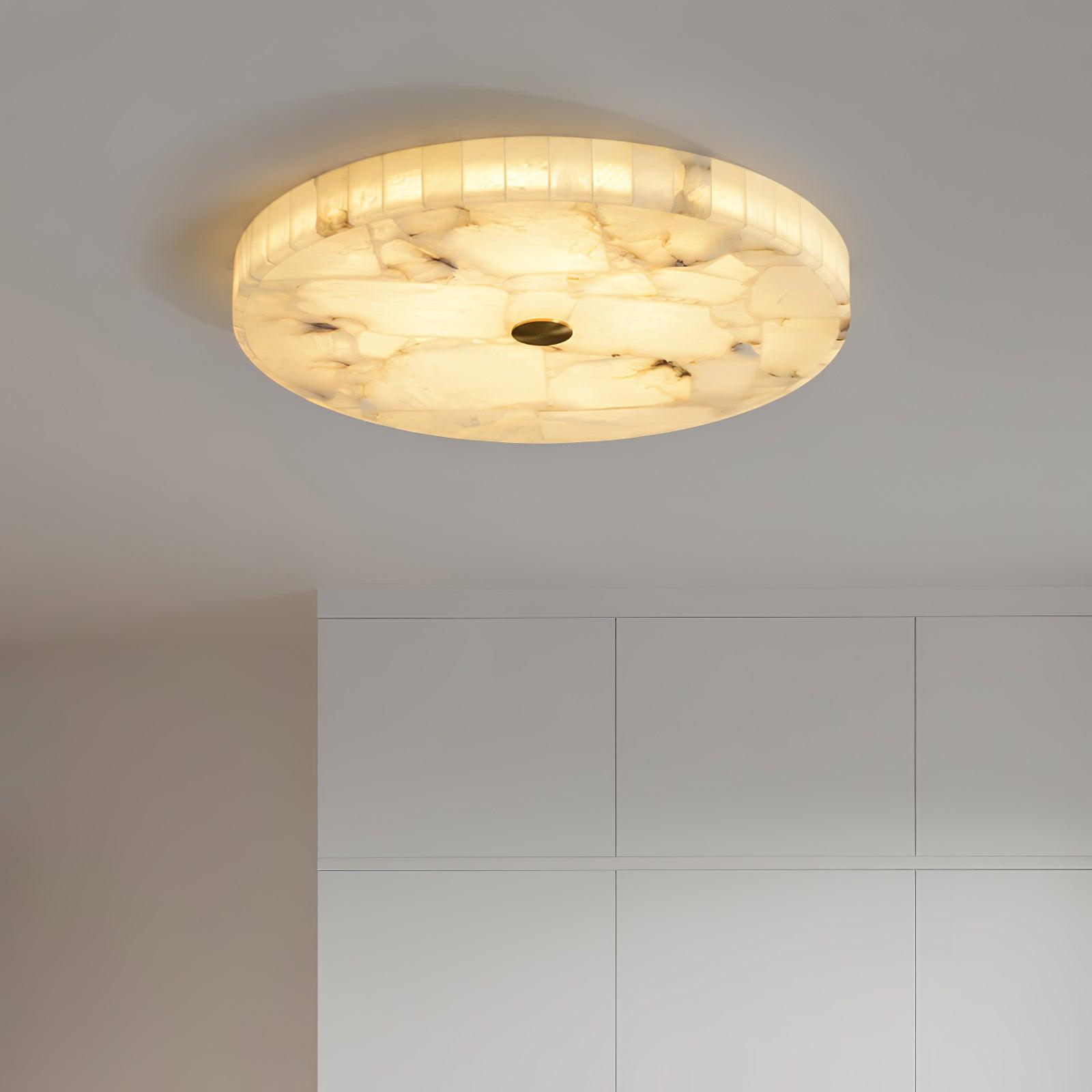 Delya Round Alabaster Ceiling Light