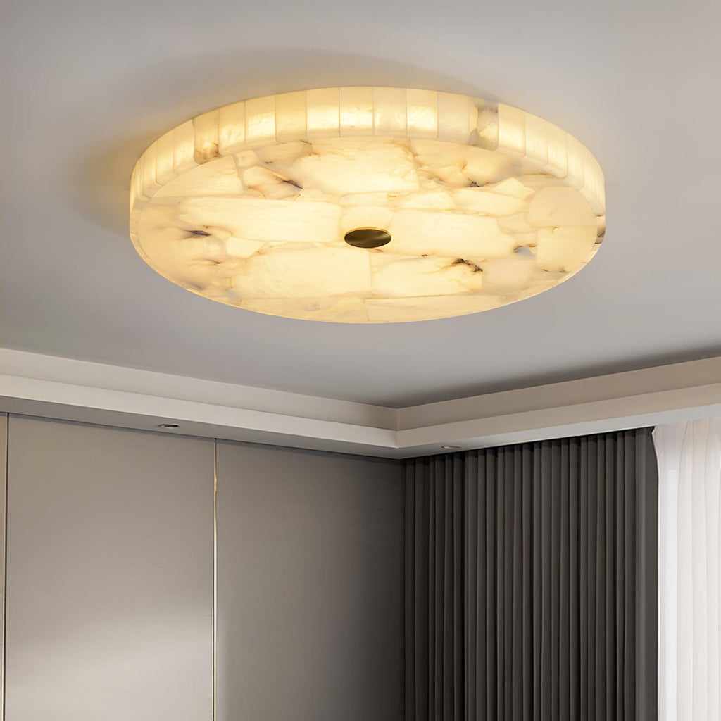 Delya Round Alabaster Ceiling Light