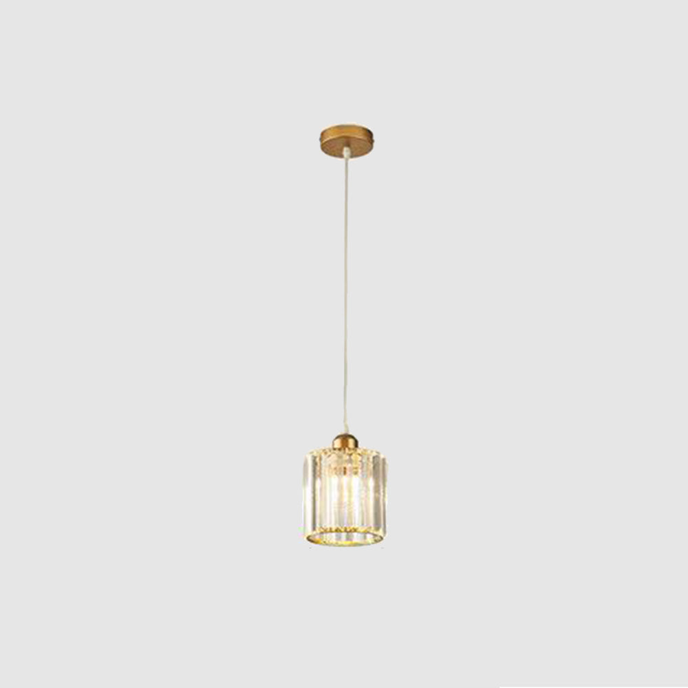 Vina Modern Clustered Cylinder Glass Pendant Light in Black and Gold
