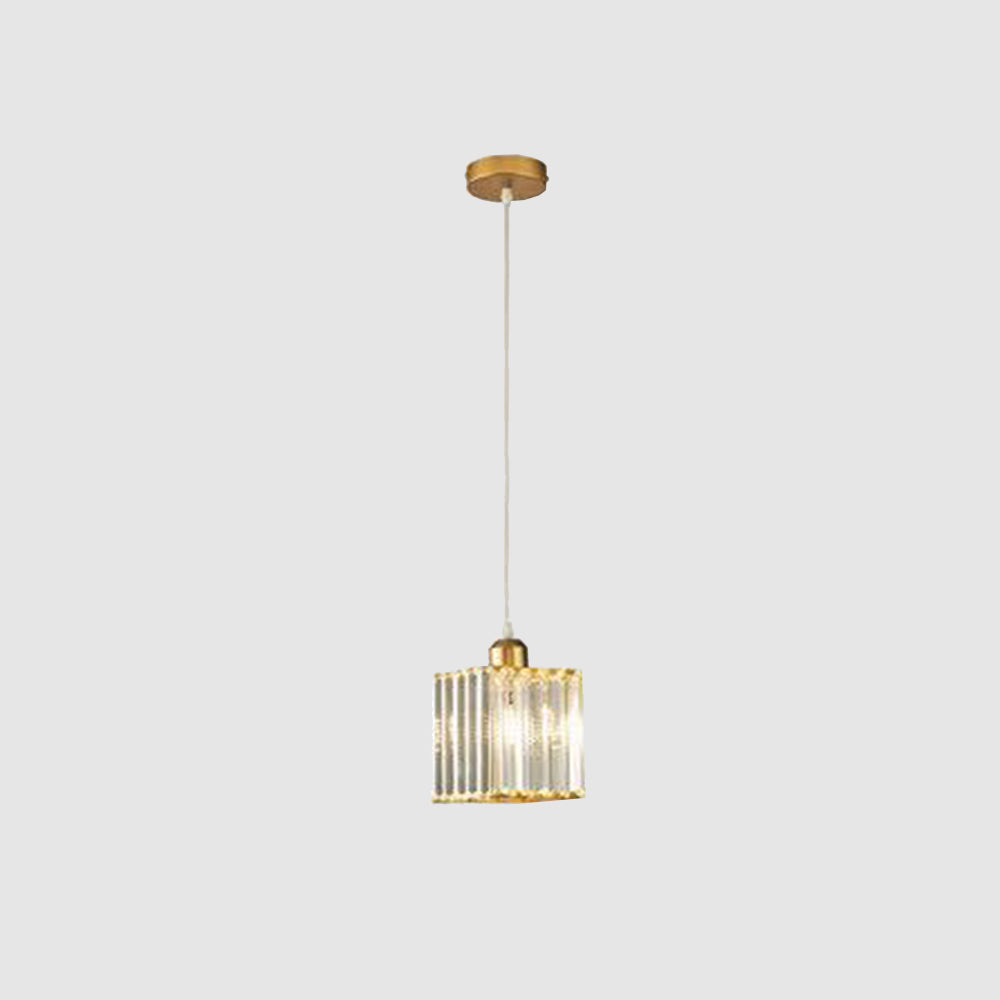 Vina Modern Clustered Cylinder Glass Pendant Light in Black and Gold