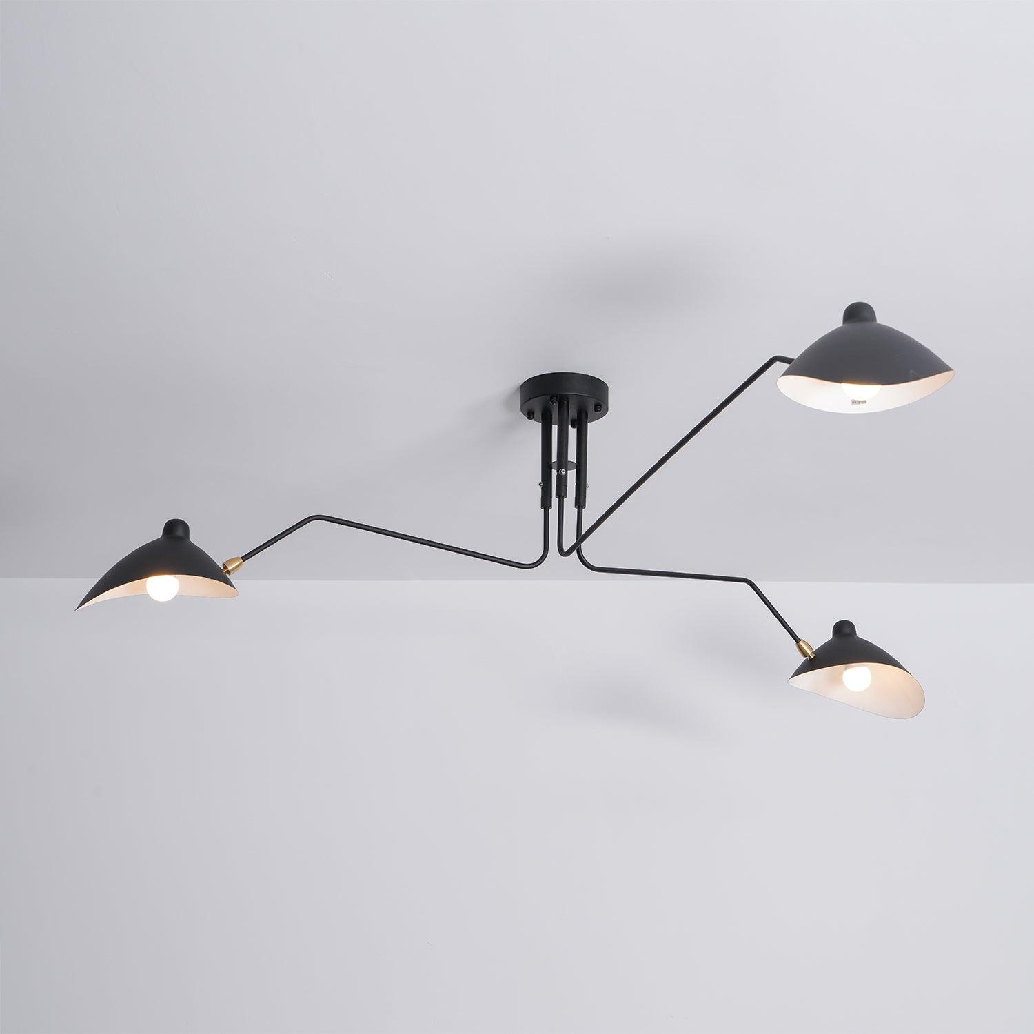 Jaler Industrial Three-Arm Ceiling Light